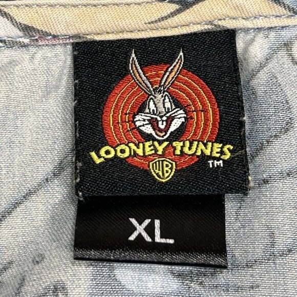 Looney Tunes Taz Button Up Shirt Mens XL All Over Print Warner Bros - Picture 7 of 15